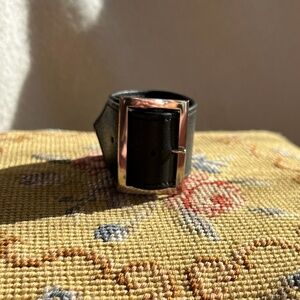 Sophie Buhai sterling silver and leather Rampling buckle bracelet